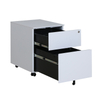 Pequeño gabinete de almacenamiento móvil de 3 cajones móviles de metal vertical con pedestal móvil de cajón