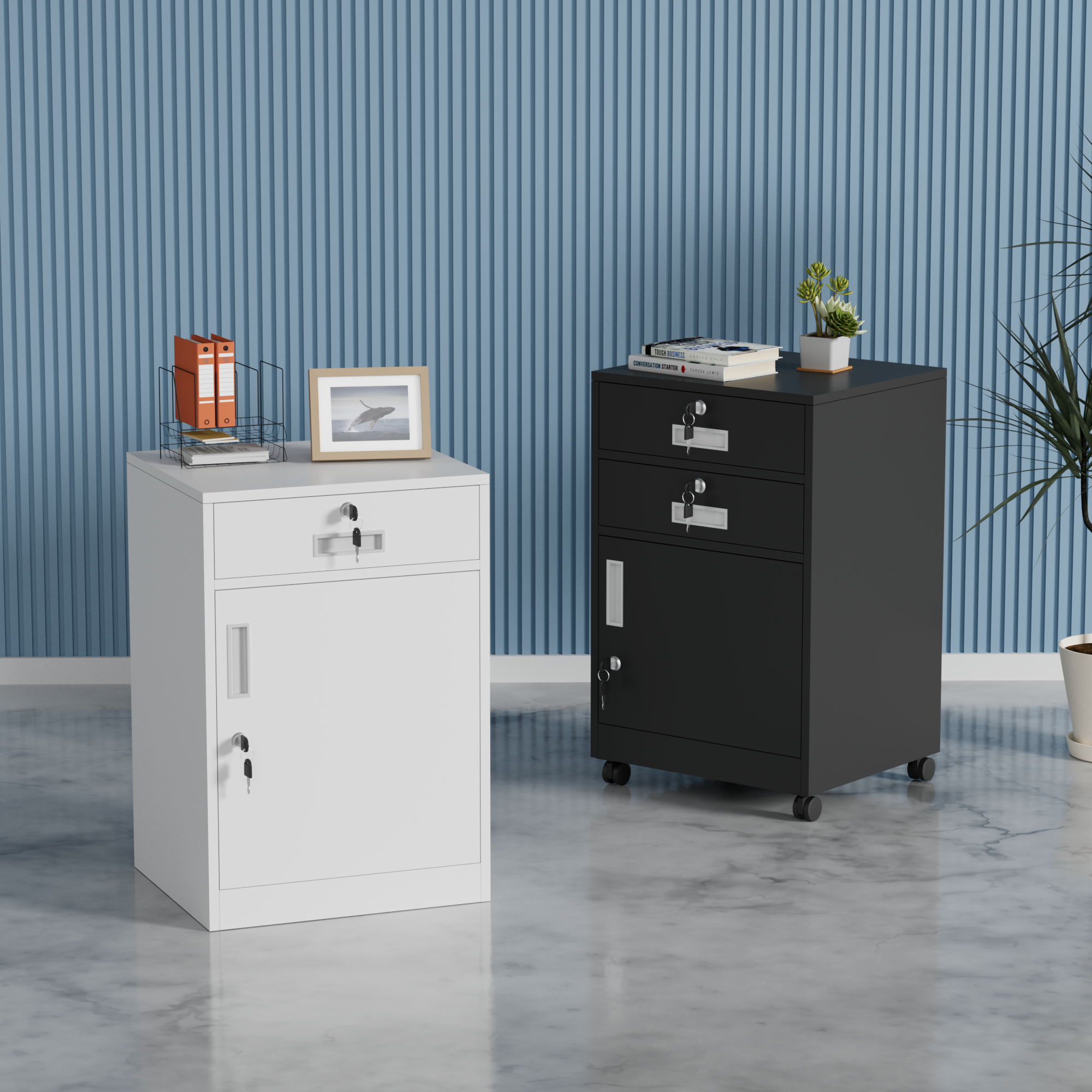 Archivo de oficina de estilo moderno de venta en caliente con dos cajones y una puerta