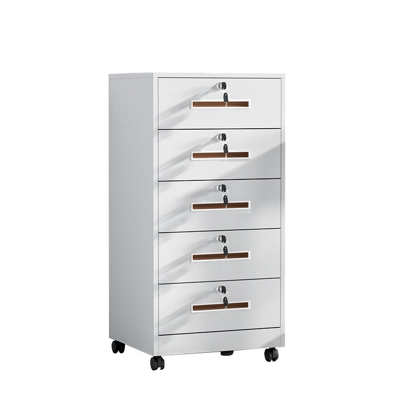 Gabinete debajo de la ventaja de altura, gabinete de almacenamiento de archivos multicolores y archivos de cinco cazadores con ruedas
