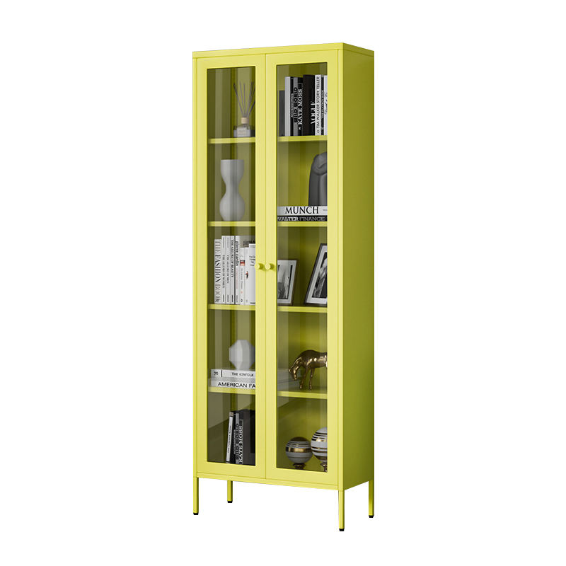 Diseño moderno de alta calidad Almacenamiento de acero al alto gabinete de metal de visualización de vidrio moderno