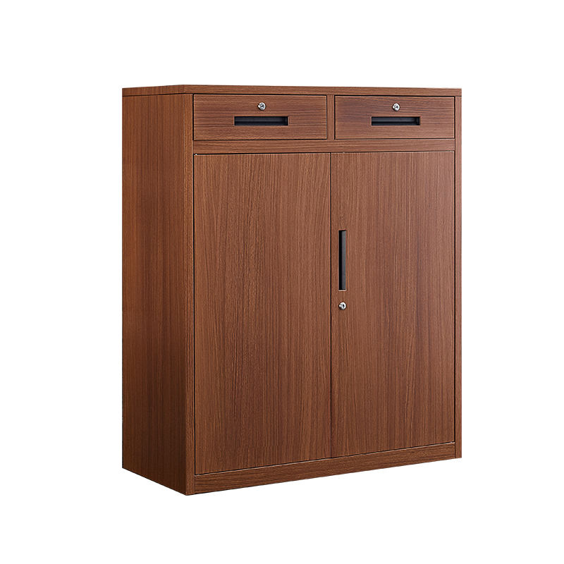 Madera de diseño moderno como el gabinete de archivo de metal en color con 2 cajones y estanterías Ayuntamiento de almacenamiento de oficina de acero ajustable