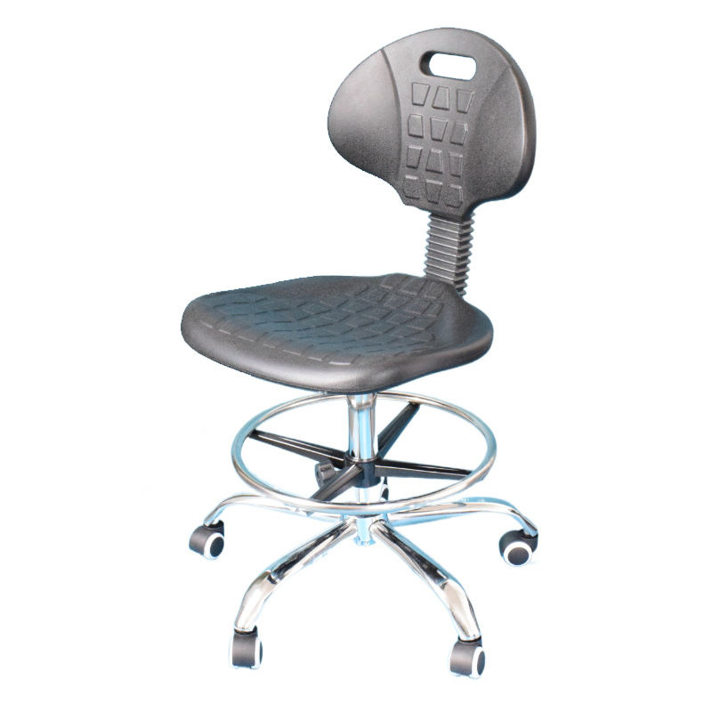 Silla de laboratorio ESD ajustable de acero metálico, silla de elevación de la computadora antiestática de la oficina, silla de asiento de rocio giratorio