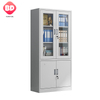 Armario de archivos de 2 puertas con vidrio, gabinete de metal comercial para oficina