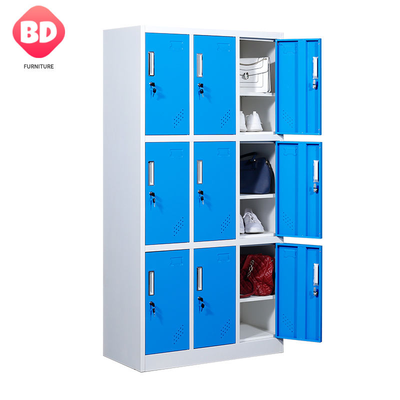 Acero 9 casillero de compartimento loker para gimnasio armadietto della scuola dureza de metal casillero