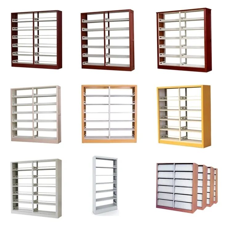 Muebles de la escuela de la universidad Biblioteca de doble cara estantería de libros de acero estantes de metal hierro moderno aceptable