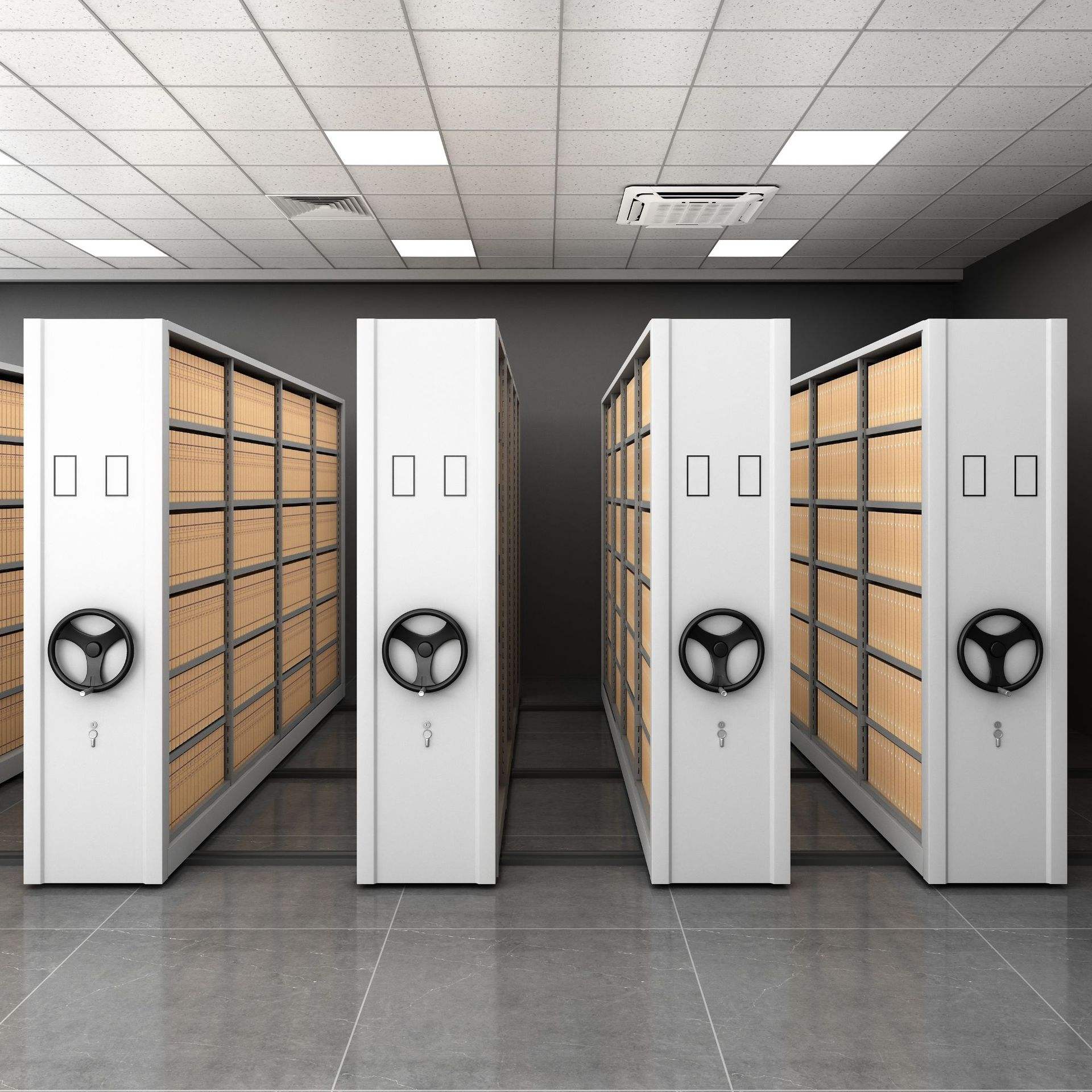 Compactadores móviles de mano de mano almacenamiento de archivos