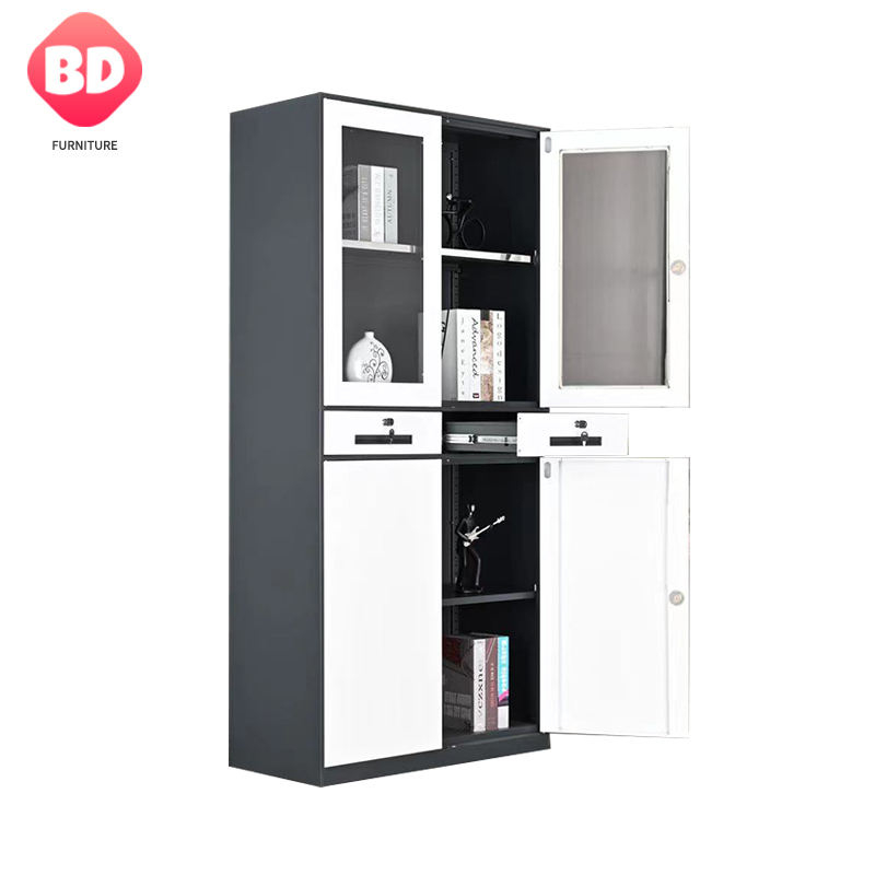 Equipo de oficina Gabinete de almacenamiento de acero con cajones, gabinete de almacenamiento de metal de 2 cajones