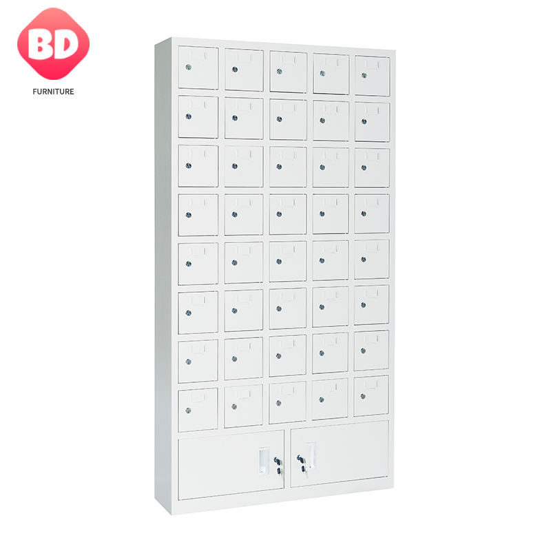 Gabinete de teléfonos celulares de 40 puertas con instalaciones de carga, gabinete de almacenamiento de teléfonos móviles del personal