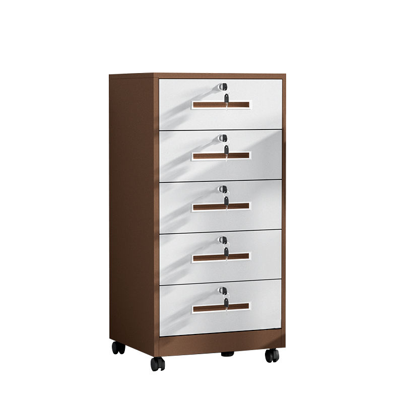 Gabinete debajo de la ventaja de altura, gabinete de almacenamiento de archivos multicolores y archivos de cinco cazadores con ruedas