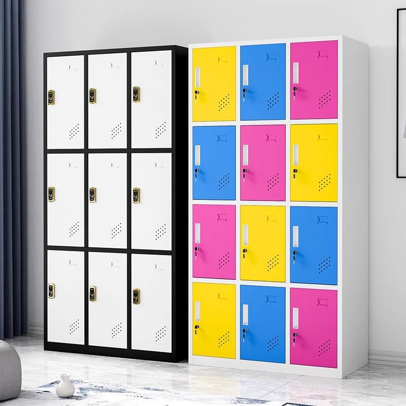 Lockers Gym New Design Locker Locker de ropa de 9 puertas Armario de metal colorido