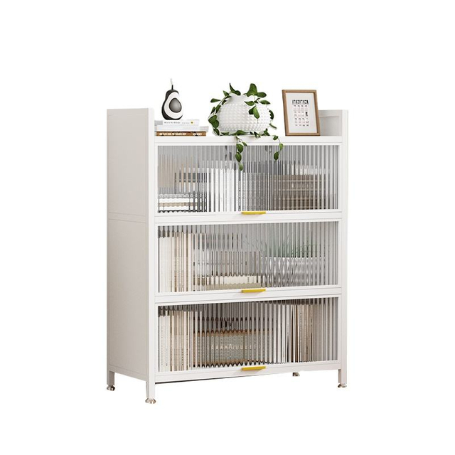 Precio de alta calidad, precio favorable tres puertas y cuatro pisos de estantería de metal adecuada para salas de estar de oficinas y escuelas.
